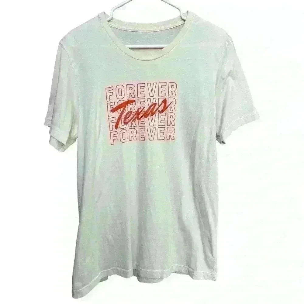 Texas Forever Graphic Tee Cream & Orange Unisex Size L/XL (see measurements)
